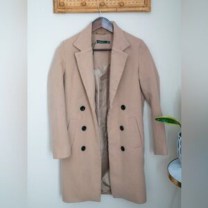 Petite double breasted tan Coat